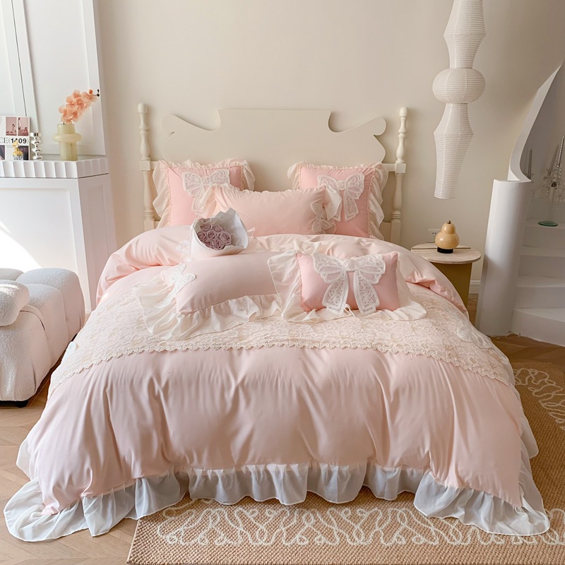 Embroidery Quilt Cover - ثلاثي الأبعاد التطريز الجمالية الدانتيل غسلها