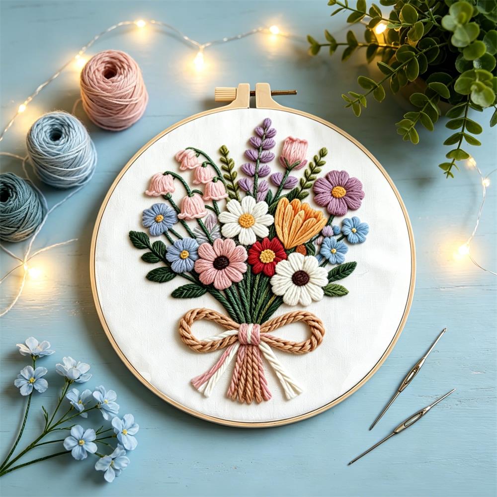 طقم تطريز يدوي على شكل زهرة ال - مراجعة Embroidery Guide Paper وسعره