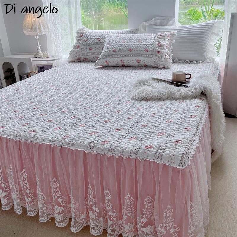 تنورة سرير مبطنة سميكة مطرزة ب - مراجعة Embroidery Quilt Cover وسعره
