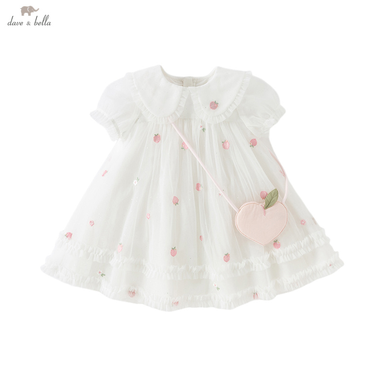 ديف بيلا بنات طفل شبكة فستان ا - مراجعة Embroidery White Dress وسعره