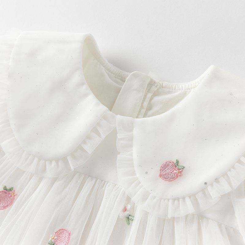ديف بيلا بنات طفل شبكة فستان ا - مراجعة Embroidery White Dress وسعره
