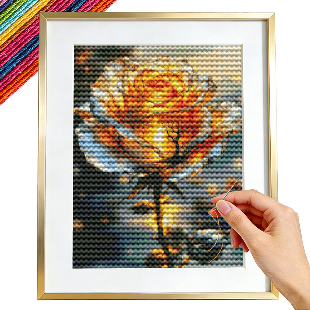 طقم تطريز 11CT على شكل وردة، ت - مراجعة Embroidery Guide Paper وسعره