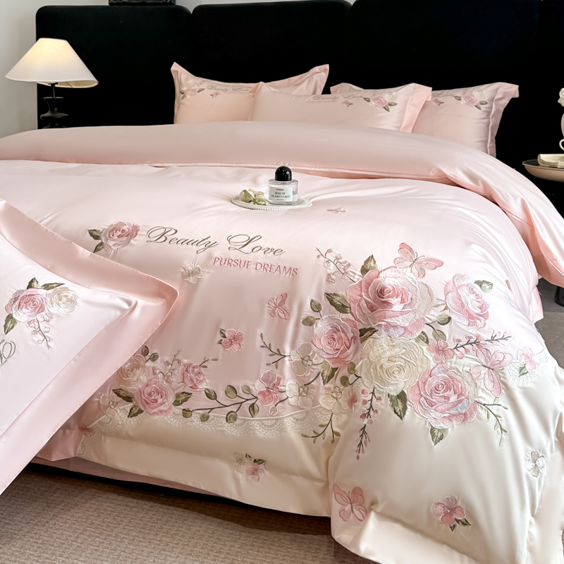 طقم أغطية سرير فاخر 100% قطن م - مراجعة Embroidery Quilt Cover وسعره