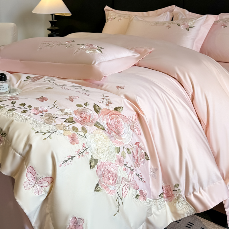 طقم أغطية سرير فاخر 100% قطن م - مراجعة Embroidery Quilt Cover وسعره