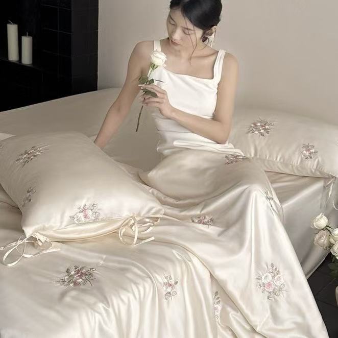 الفاخرة فرنسا نمط ليوسيل الألي - مراجعة Embroidery Quilt Cover وسعره