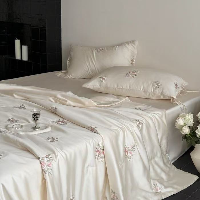 الفاخرة فرنسا نمط ليوسيل الألي - مراجعة Embroidery Quilt Cover وسعره